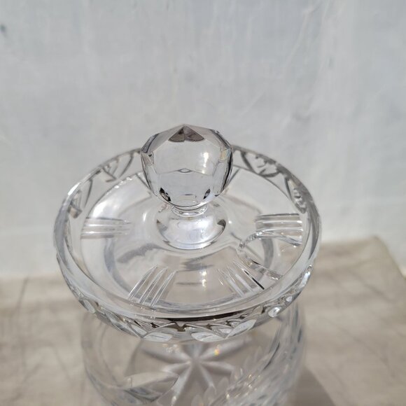 Handcrafted Cut Crystal Lidded Jar Condiment Honey - Picture 5 of 8